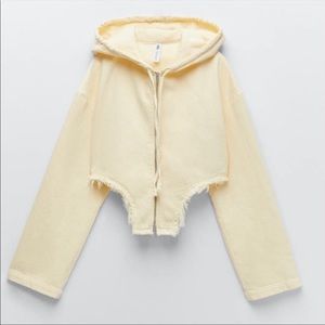 Zara Yellow Crop Sweatshirt